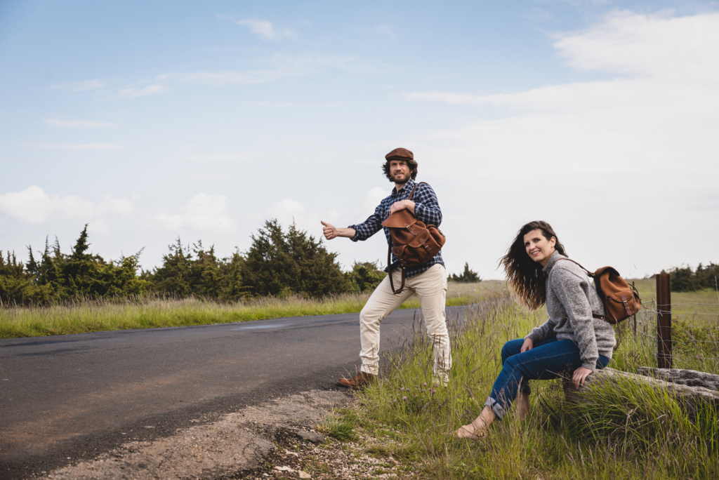 Men's and women's leather hiking bags